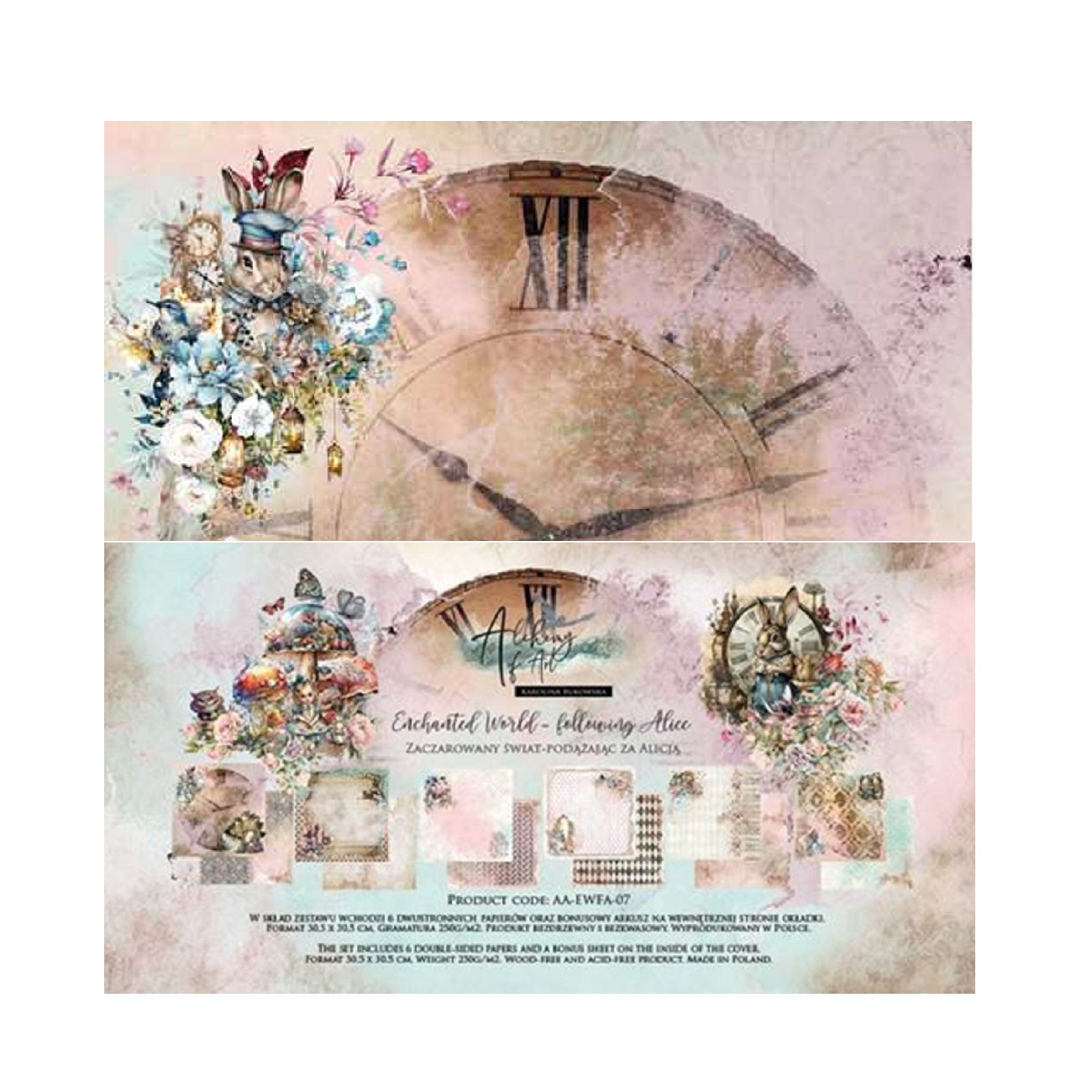 Alchemy of Art Scrapbook papier Enchanted World – Following Alice 12x12