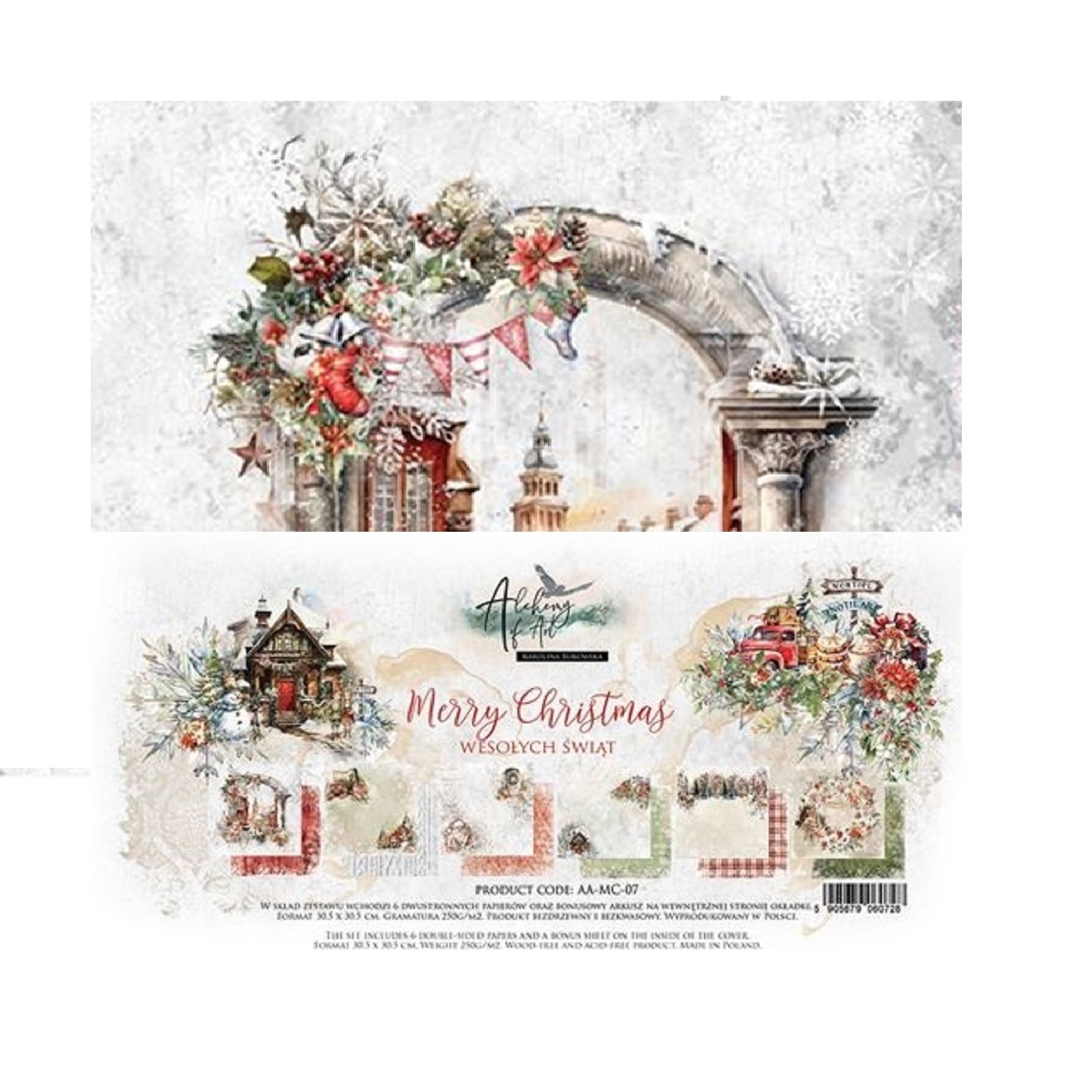 Alchemy of Art Scrapbook papier Merry Christmas 12x12