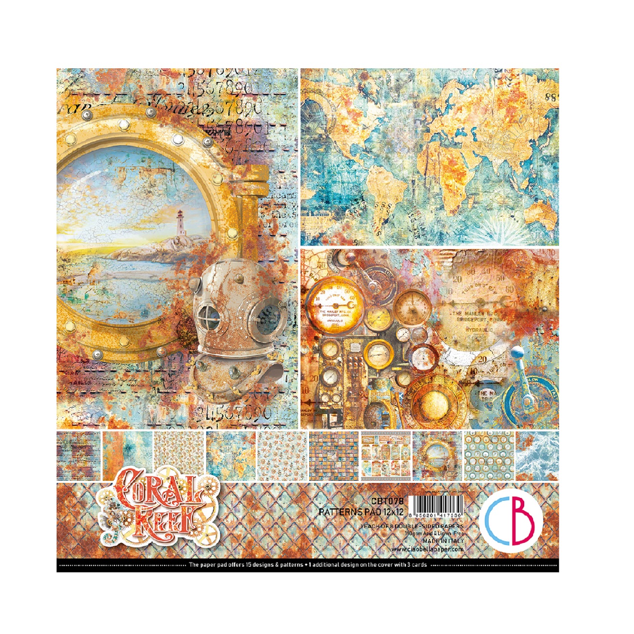 Ciao Bella Scrapbook papier Coral Reef 12x12