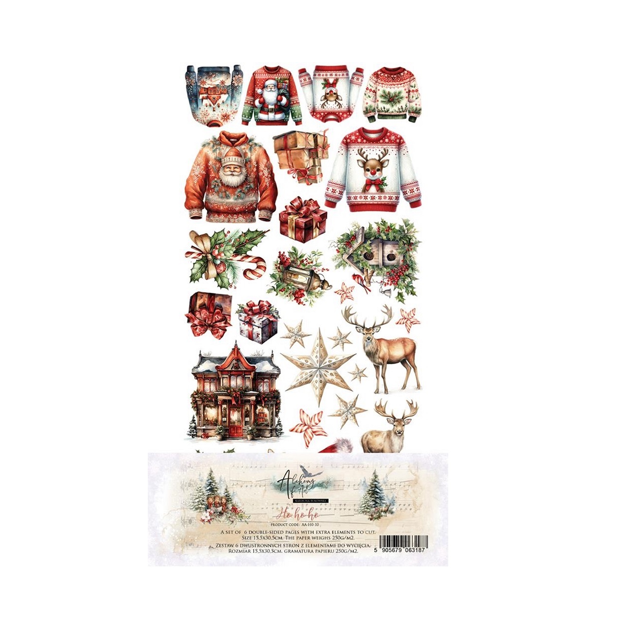 Alchemy of Art Scrapbook papier Ho, Ho, Ho 6x12