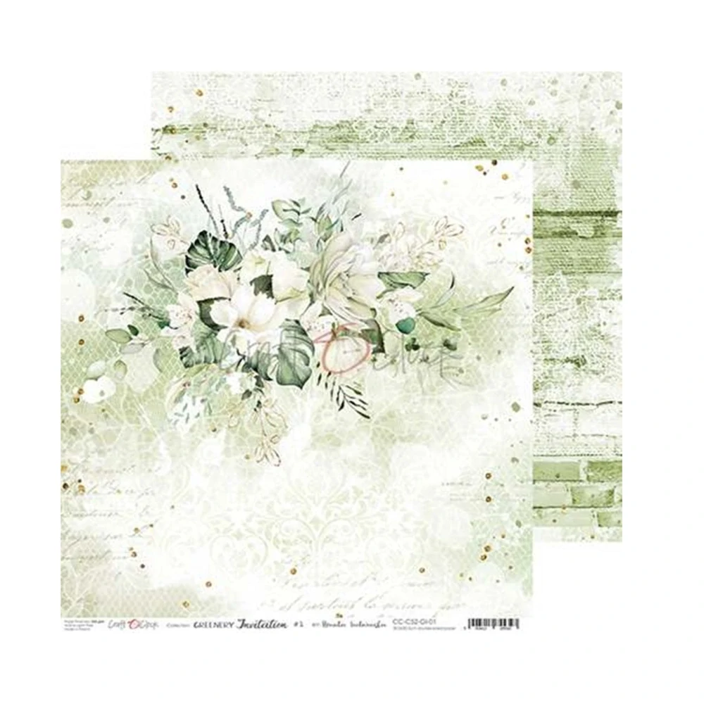 Craft O´ Clock Scrapbook papier - Greenery Invitation  6x6