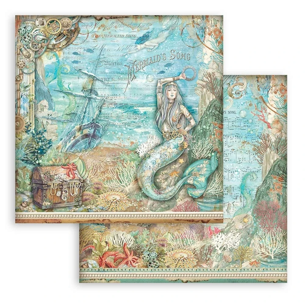 Stamperia Scrapbook papier – Songs of The Sea 8x8