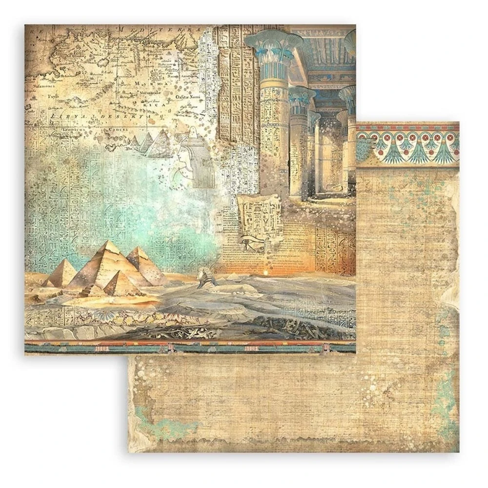 Stamperia Scrapbook papier – Land of Pharaohs Backgrounds 8x8