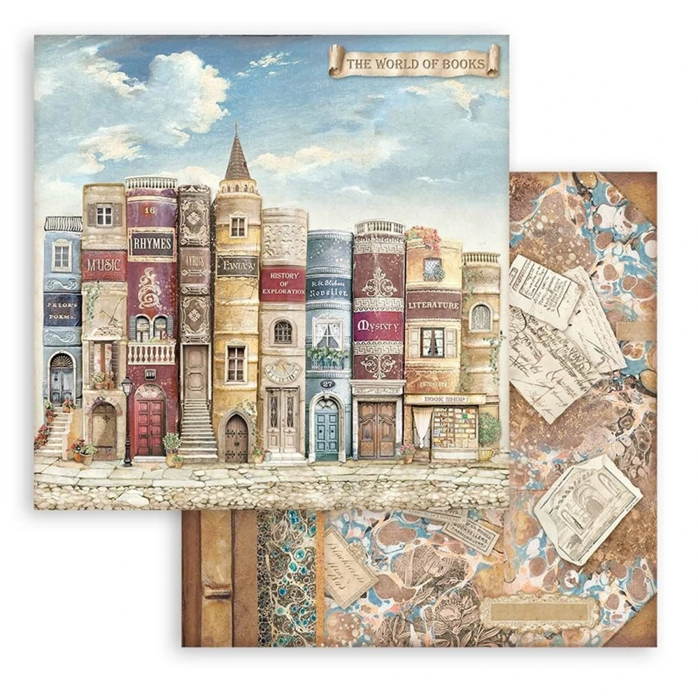 Stamperia Scrapbook papier – Vintage Library 12x12
