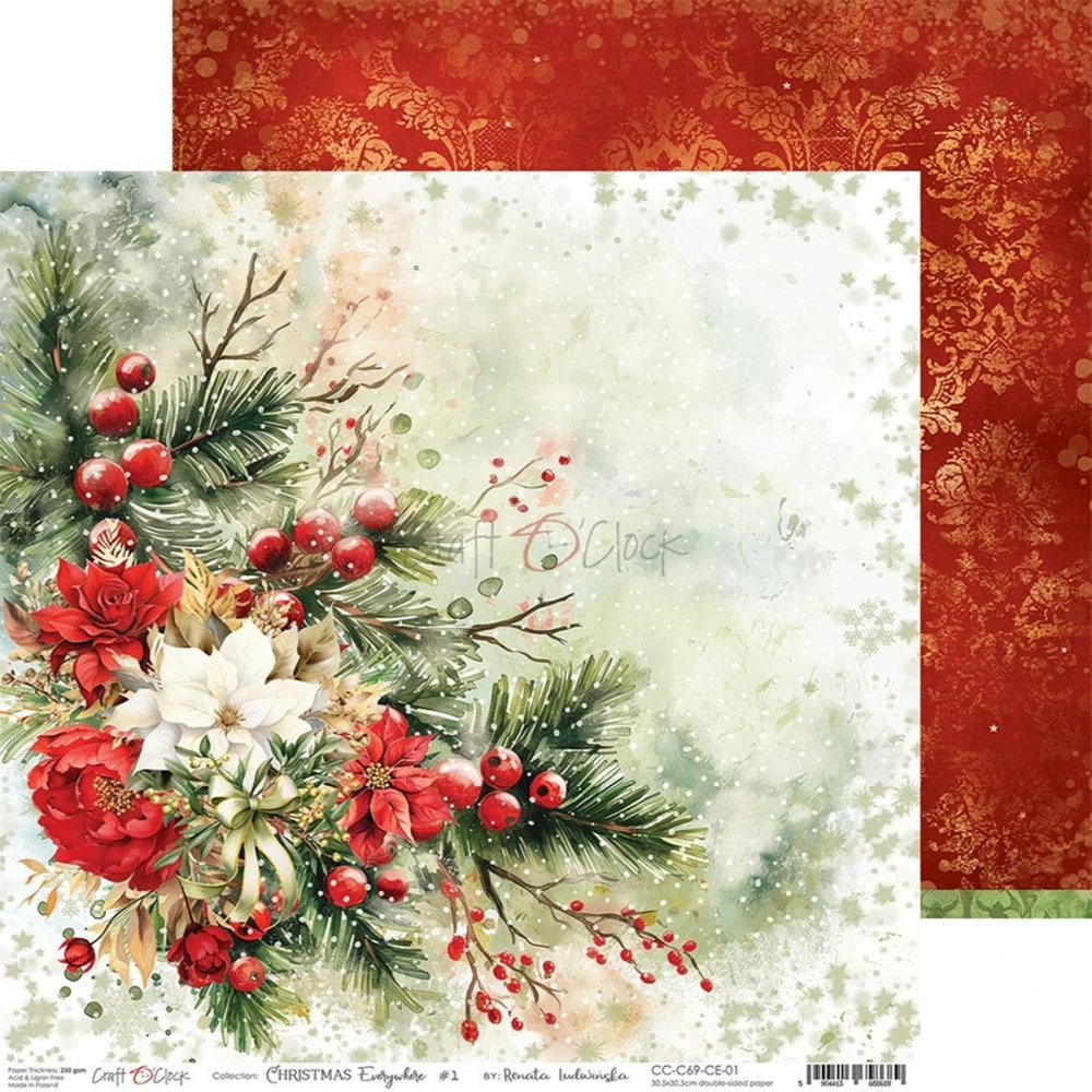 Craft O´ Clock Scrapbook papier - Christmas Everywhere 8x8
