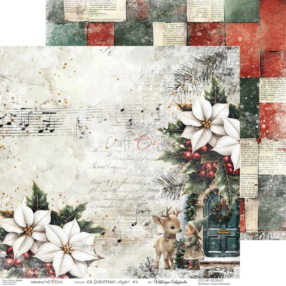 Craft O´ Clock Scrapbook papier - Oh, Christmas Night! 8x8