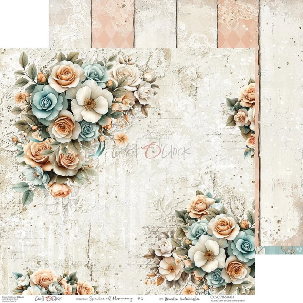 Craft O´ Clock Scrapbook papier - Sprites of Harmony 8x8 Mix