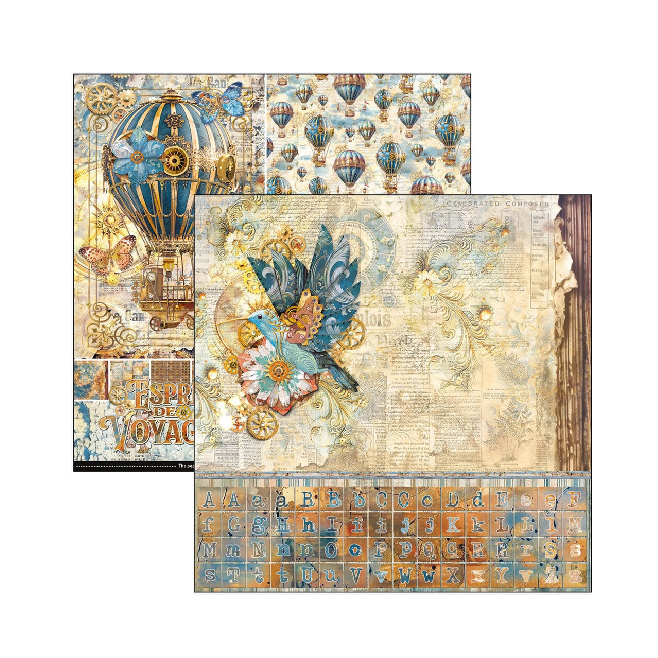 Ciao Bella Scrapbook papier Esprit de Voyage 12x12