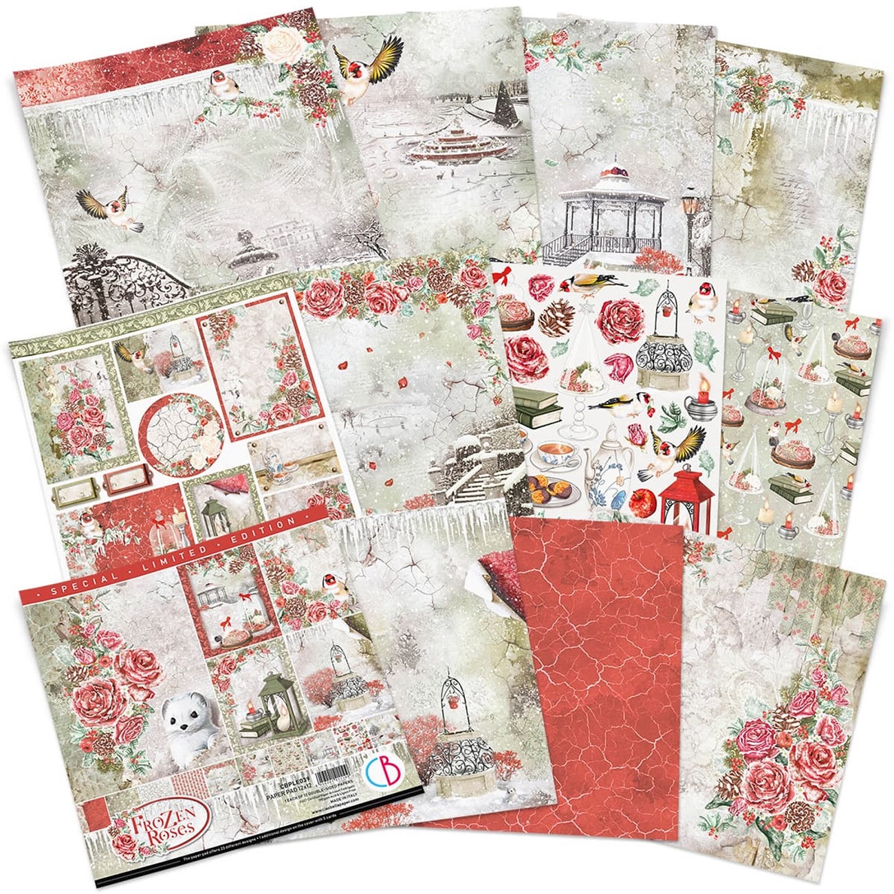 Ciao Bella Scrapbook papier Frozen Roses 12x12