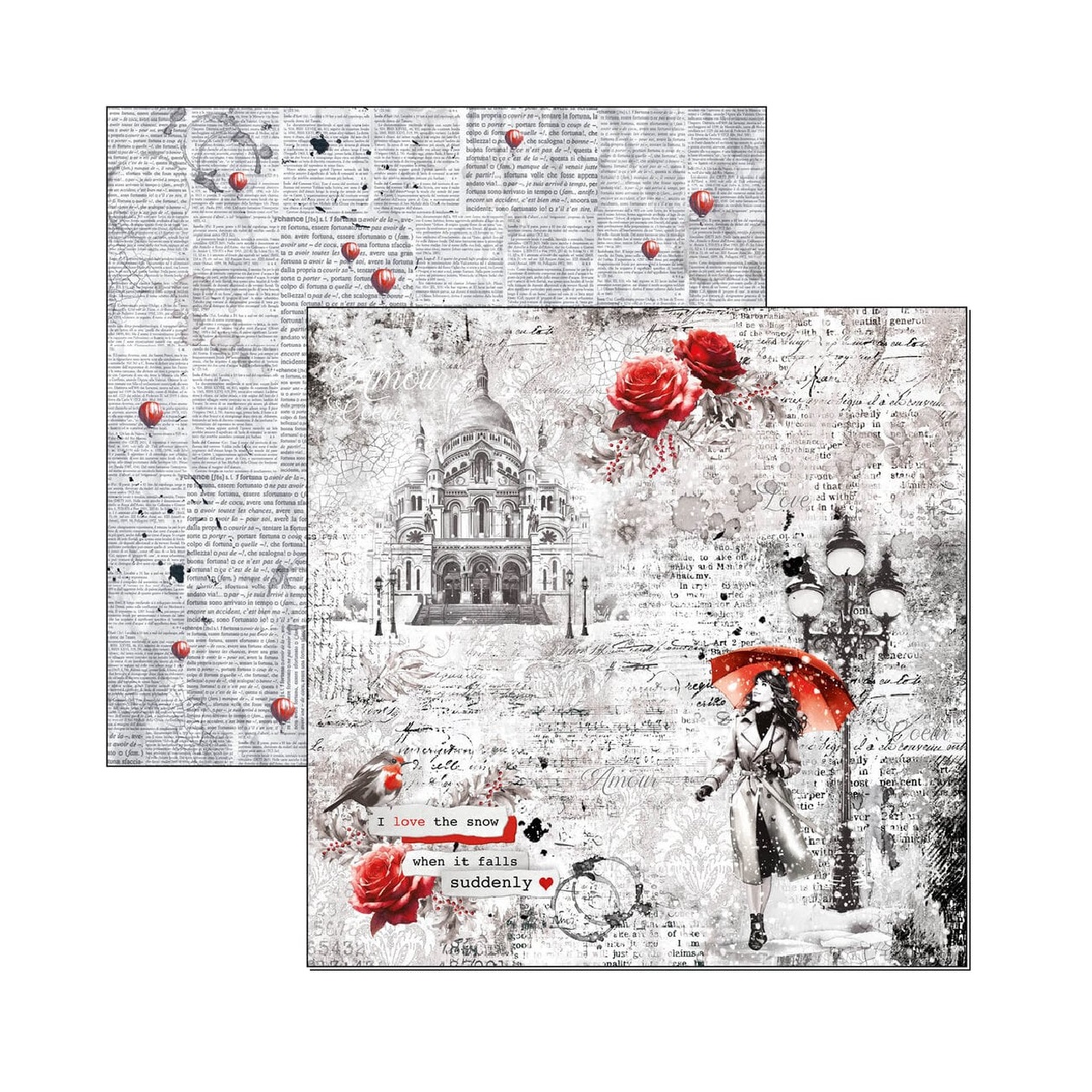 Ciao Bella Scrapbook papier Paris Je T’aime 12x12