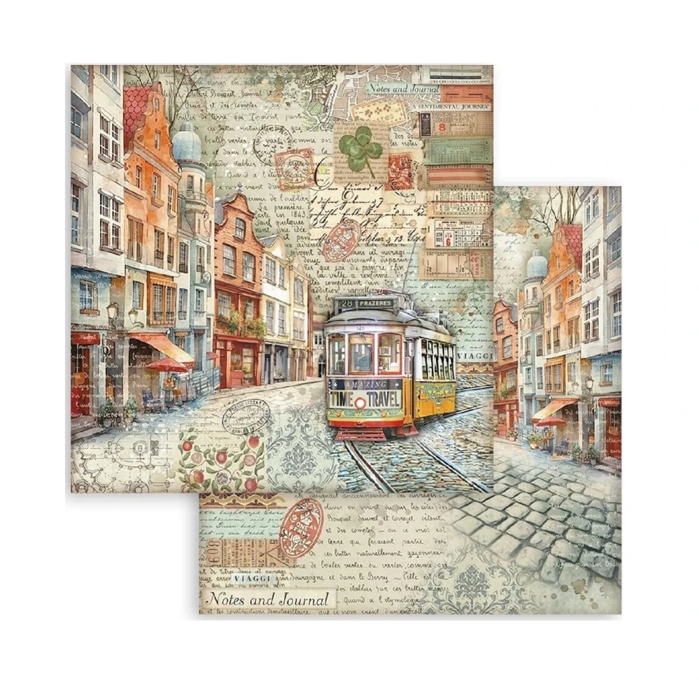 Stamperia Scrapbook papier – Art of Travelling 8x8