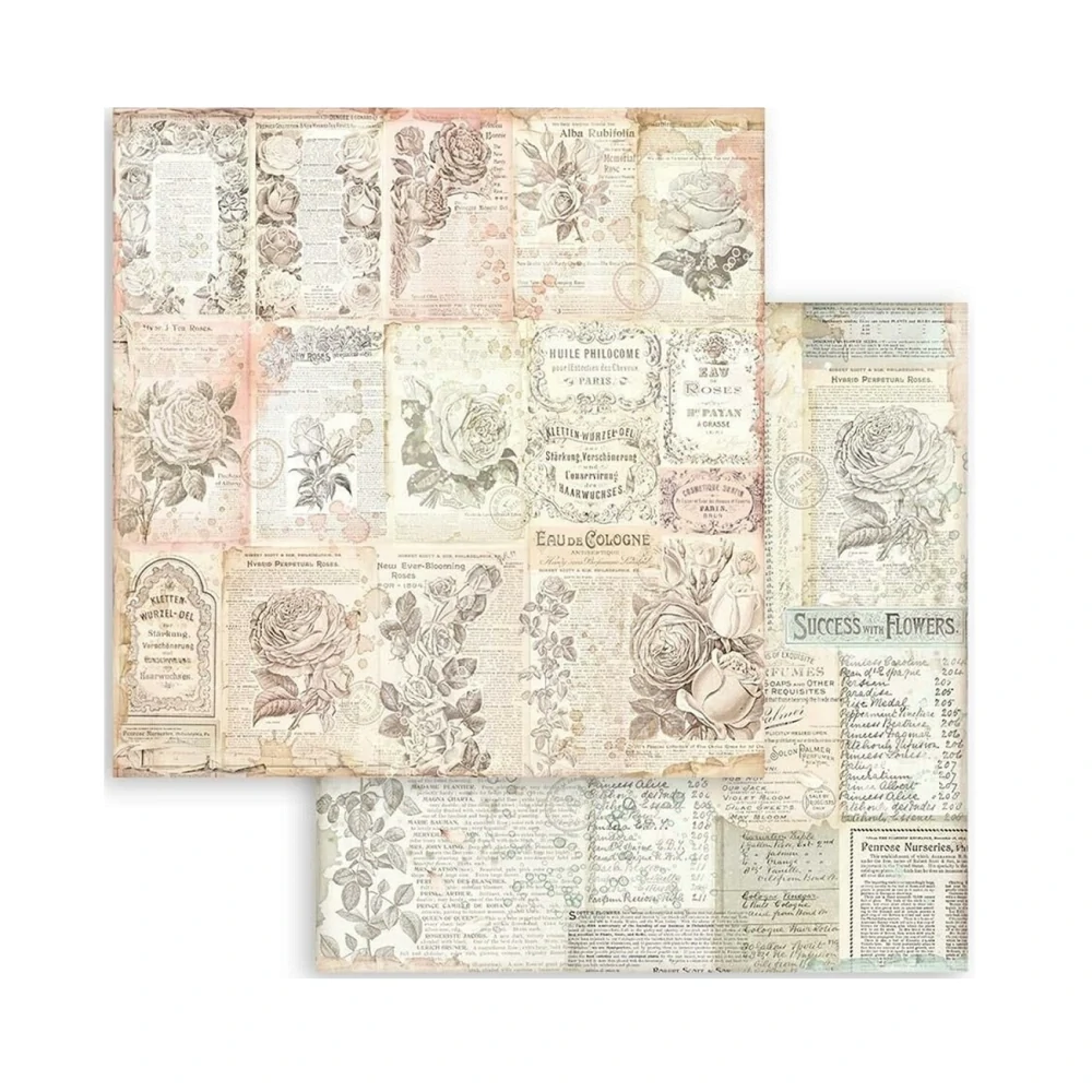 Stamperia Scrapbook papier – Rose Parfum Backgrounds 8x8