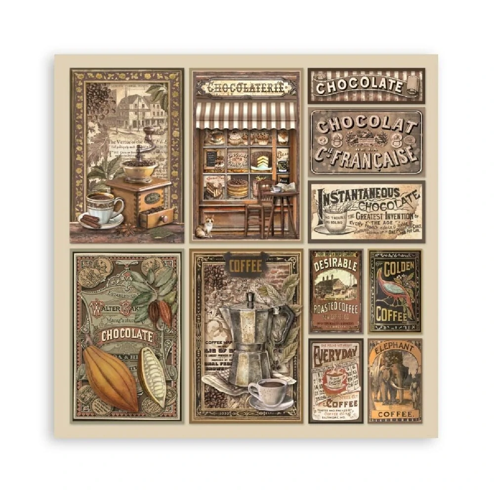 Stamperia Scrapbook papier – Coffee and Chocolate Maxi 8x8