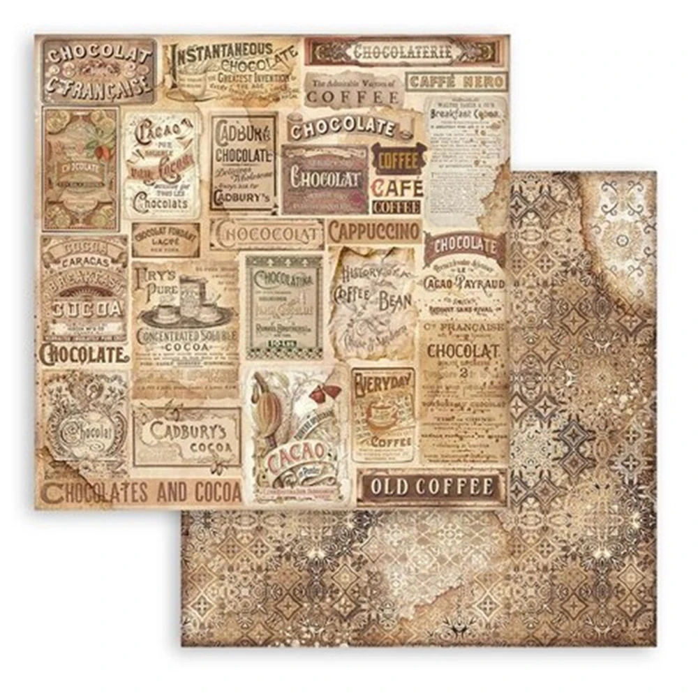 Stamperia Scrapbook papier – Coffee and Chocolate Backgrounds 8x8