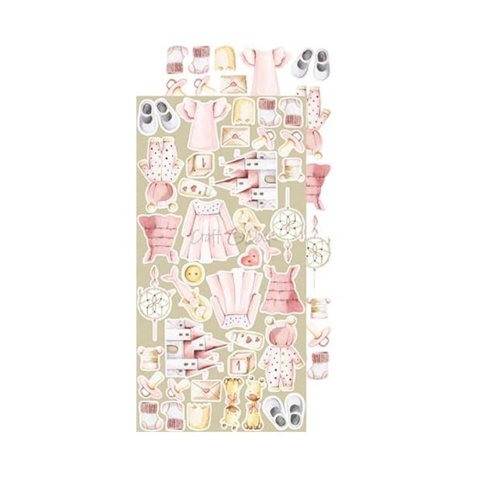 Craft O´ Clock Scrapbook papier - Hello Little Girl Etra set 6x12