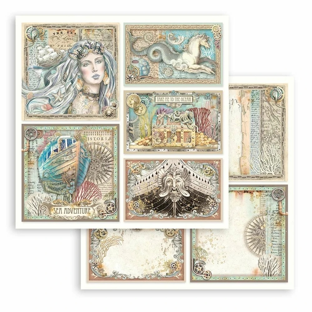 Stamperia Scrapbook papier – Songs of The Sea 8x8