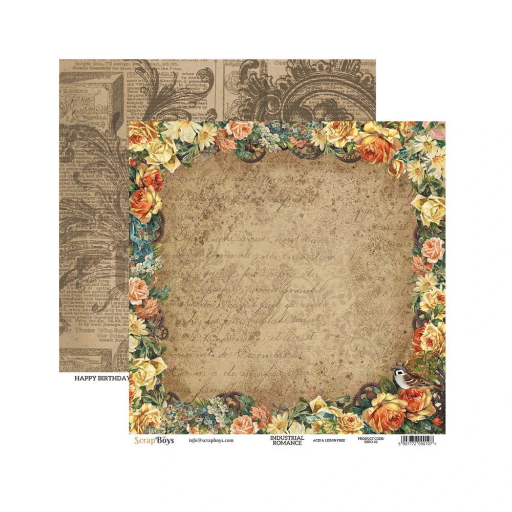 Scrapboys Scrapbook papier Industrial Romance 12x12
