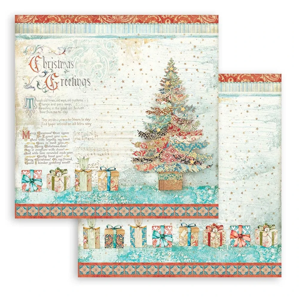 Stamperia Scrapbook papier – Christmas Greetings 12x12