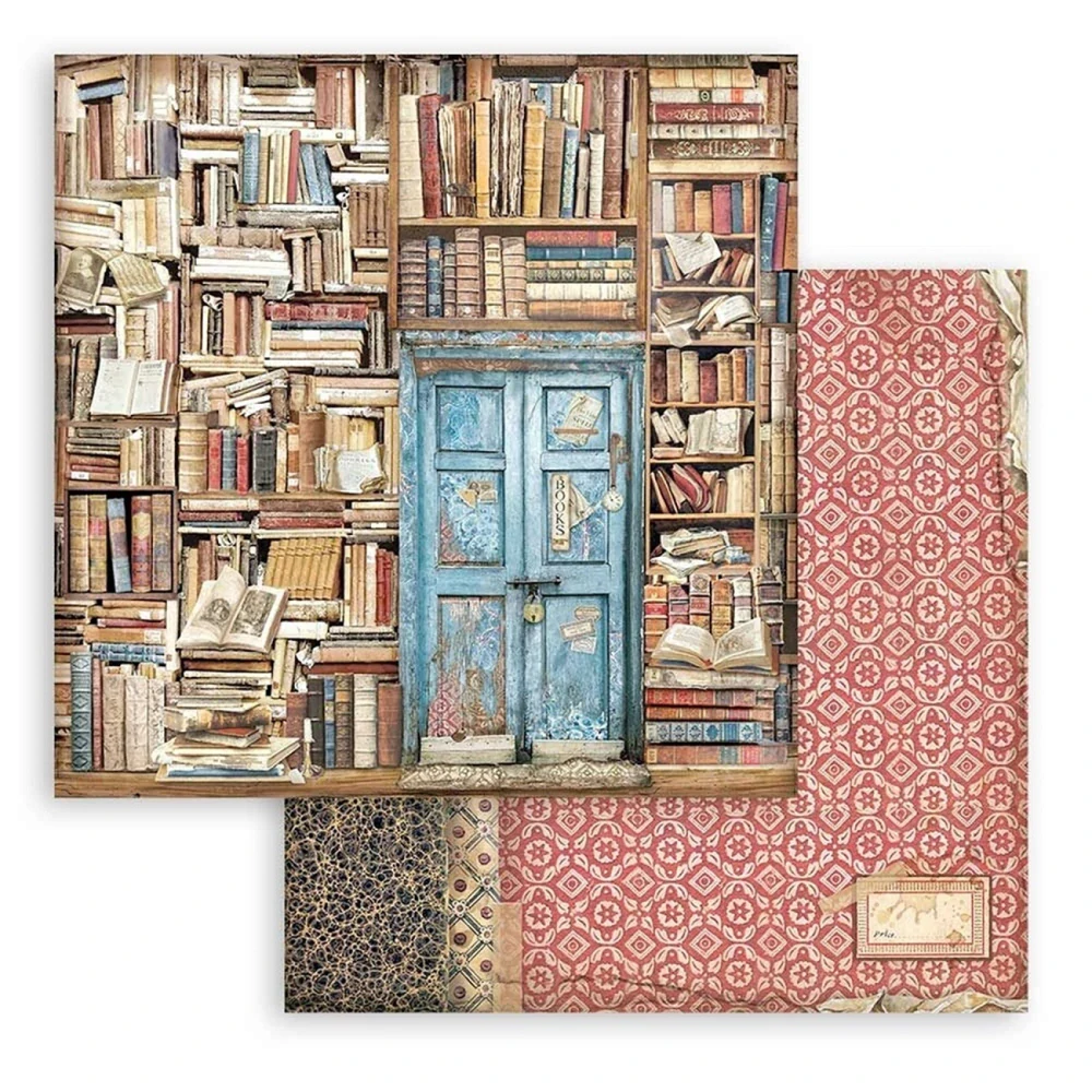 Stamperia Scrapbook papier – Vintage Library 12x12