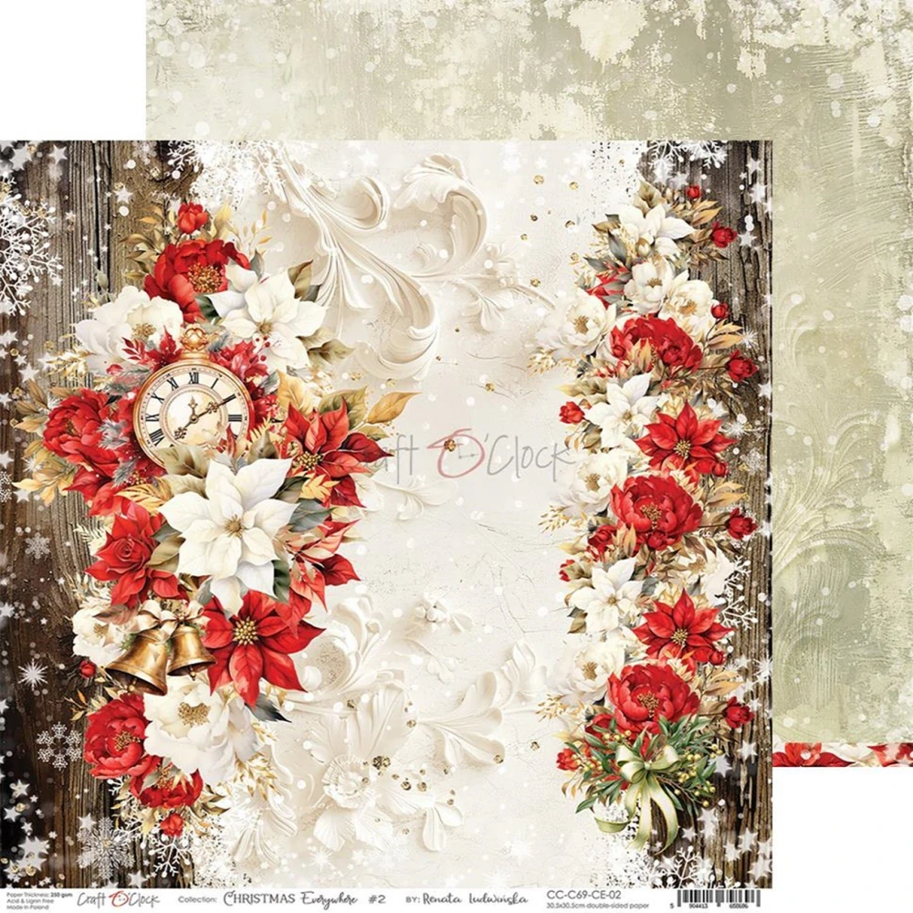 Craft O´ Clock Scrapbook papier - Christmas Everywhere 8x8