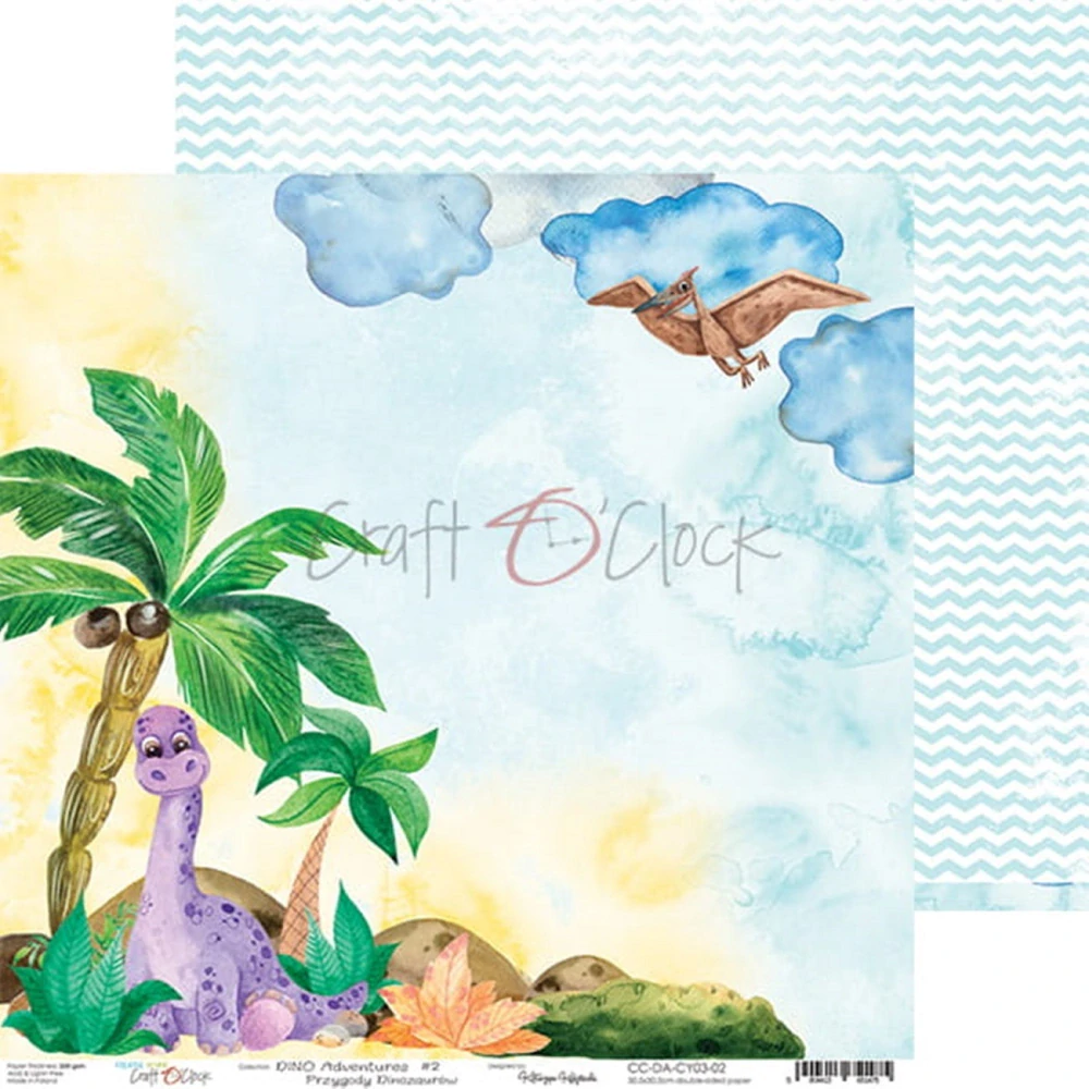 Craft O´ Clock Scrapbook papier - Dino Adventures 12x12