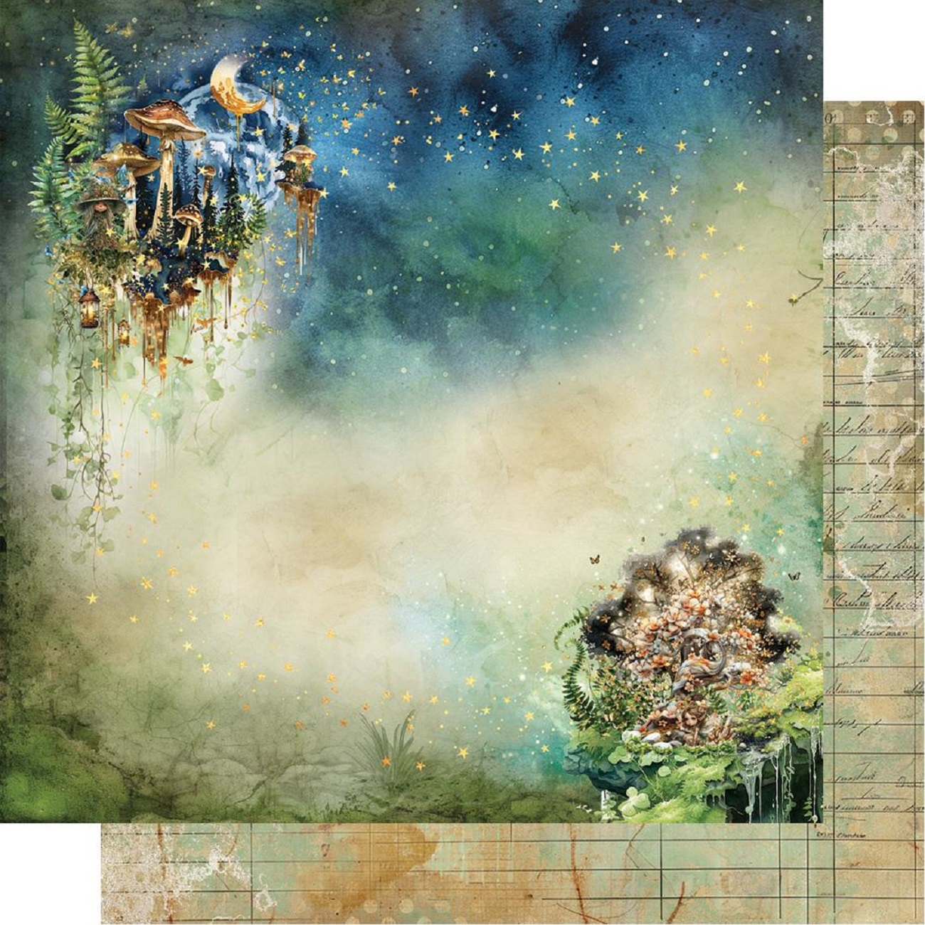 Alchemy of Art Scrapbook papier Tales of Moss and Fern 12x12