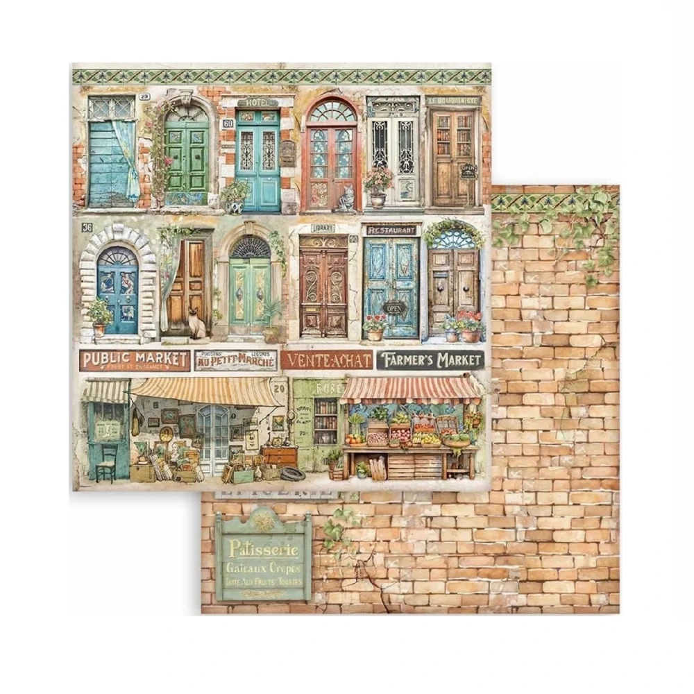 Stamperia Scrapbook papier – Art of Travelling 8x8