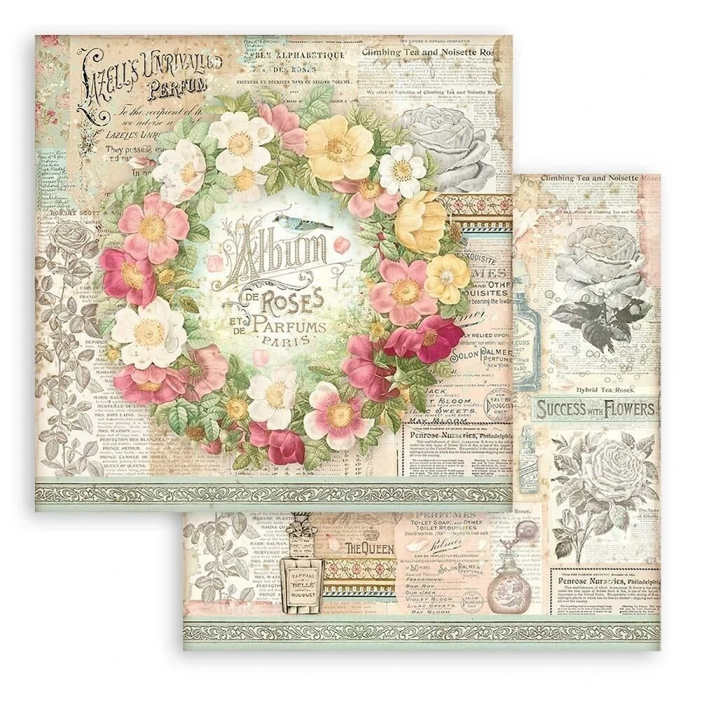 Stamperia Scrapbook papier – Rose Parfum 8x8