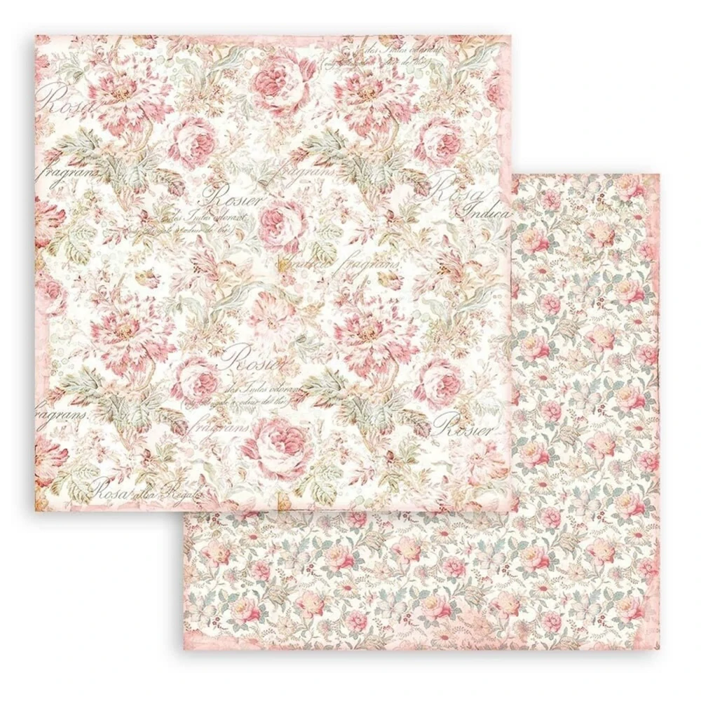 Stamperia Scrapbook papier – Rose Parfum Backgrounds 8x8