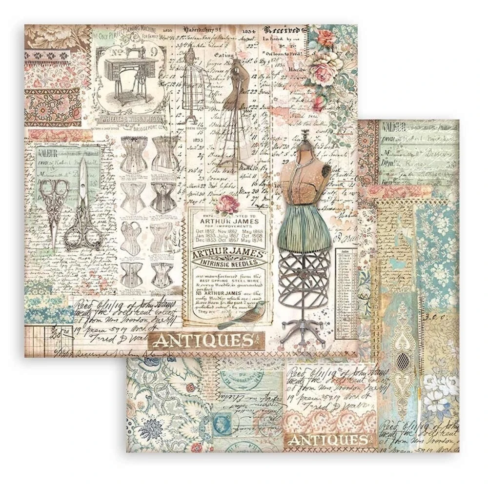 Stamperia Scrapbook papier – Brocante Antiques 8x8