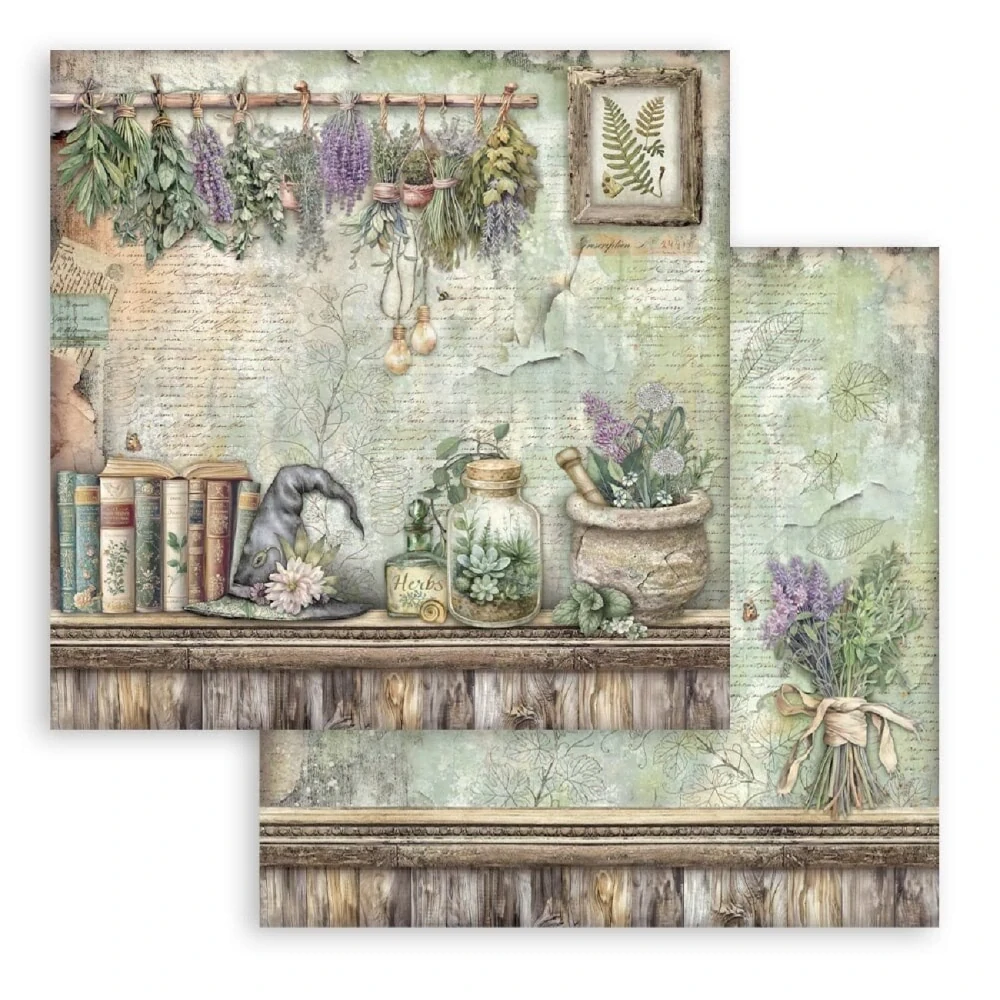 Stamperia Scrapbook papier – Herbarium Silvae12x12