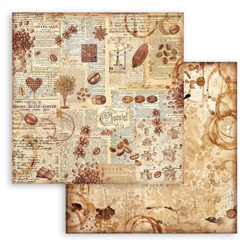 Stamperia Scrapbook papier – Coffee and Chocolate Backgrounds 8x8