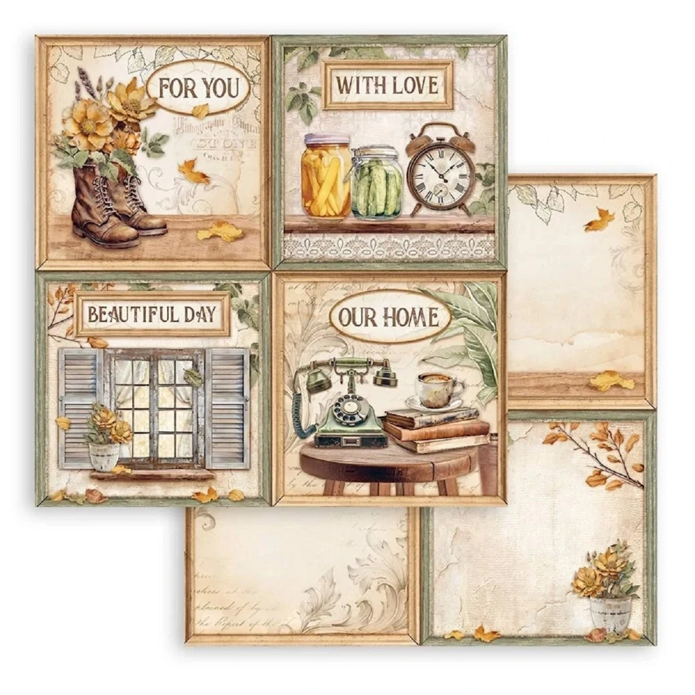 Stamperia Scrapbook papier – Golden Harmony 8x8