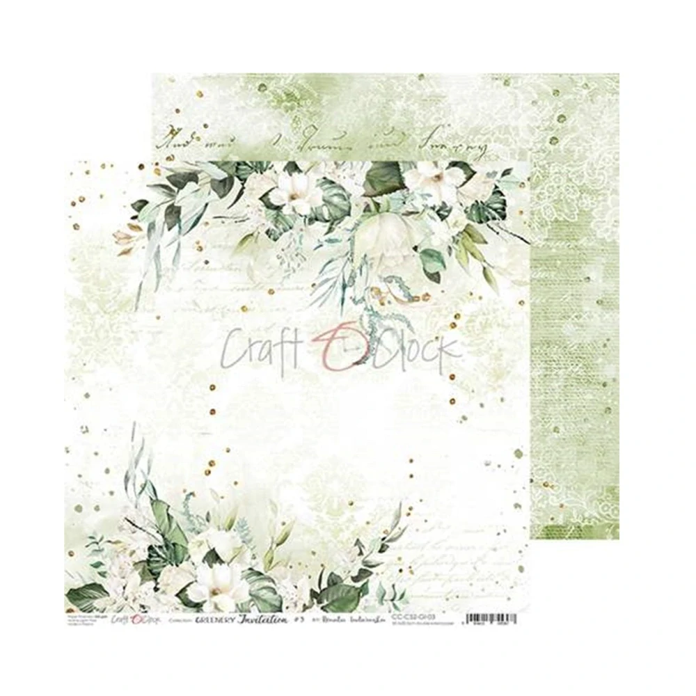 Craft O´ Clock Scrapbook papier - Greenery Invitation  6x6