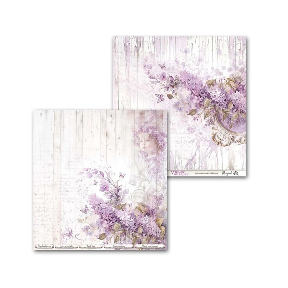 Margaret Scrapbook papier – Violet whisper  12x12