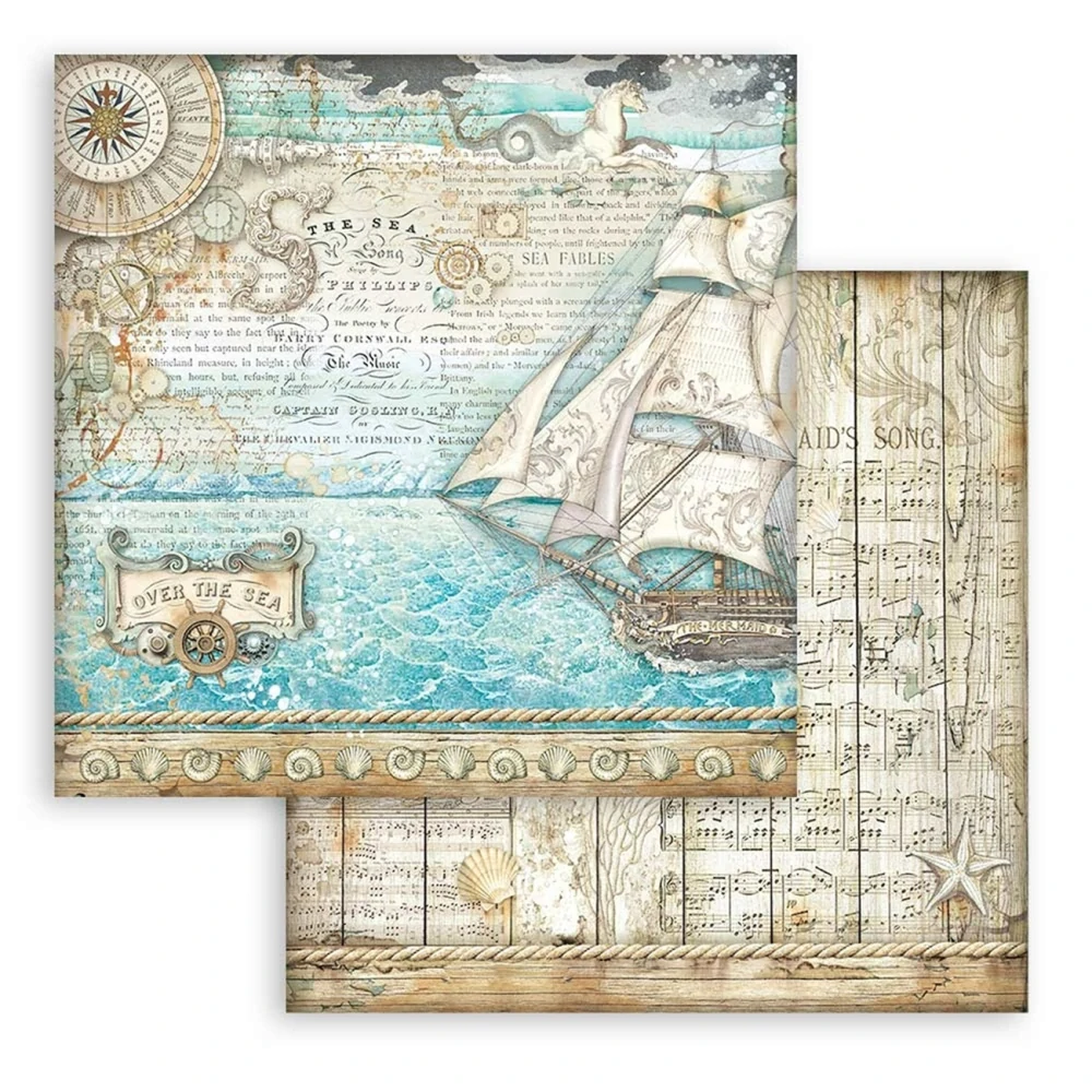 Stamperia Scrapbook papier – Songs of The Sea 8x8