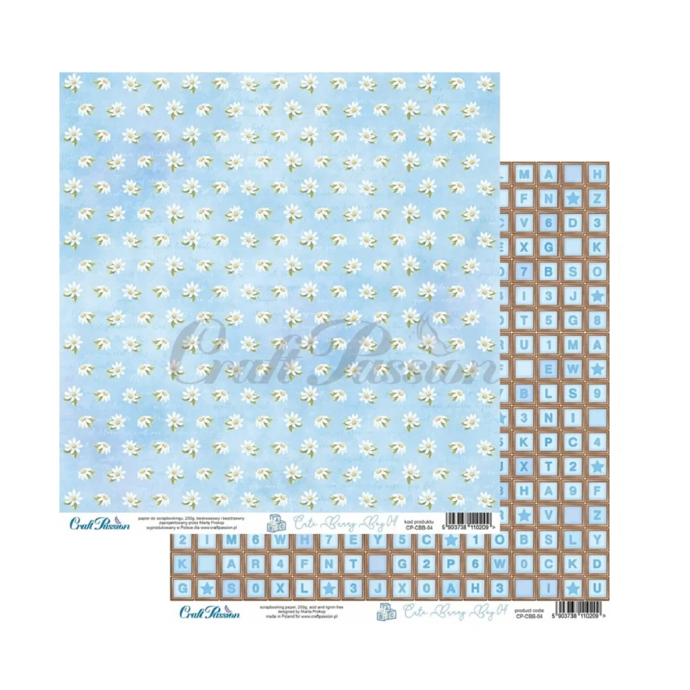 Craft Passion Scrapbook papier Cute Bunny Boy 12x12