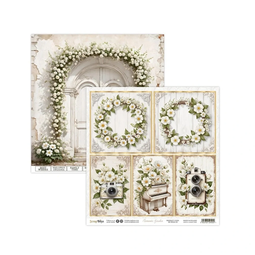 Scrapboys Scrapbook papier Romantic Garden 12x12