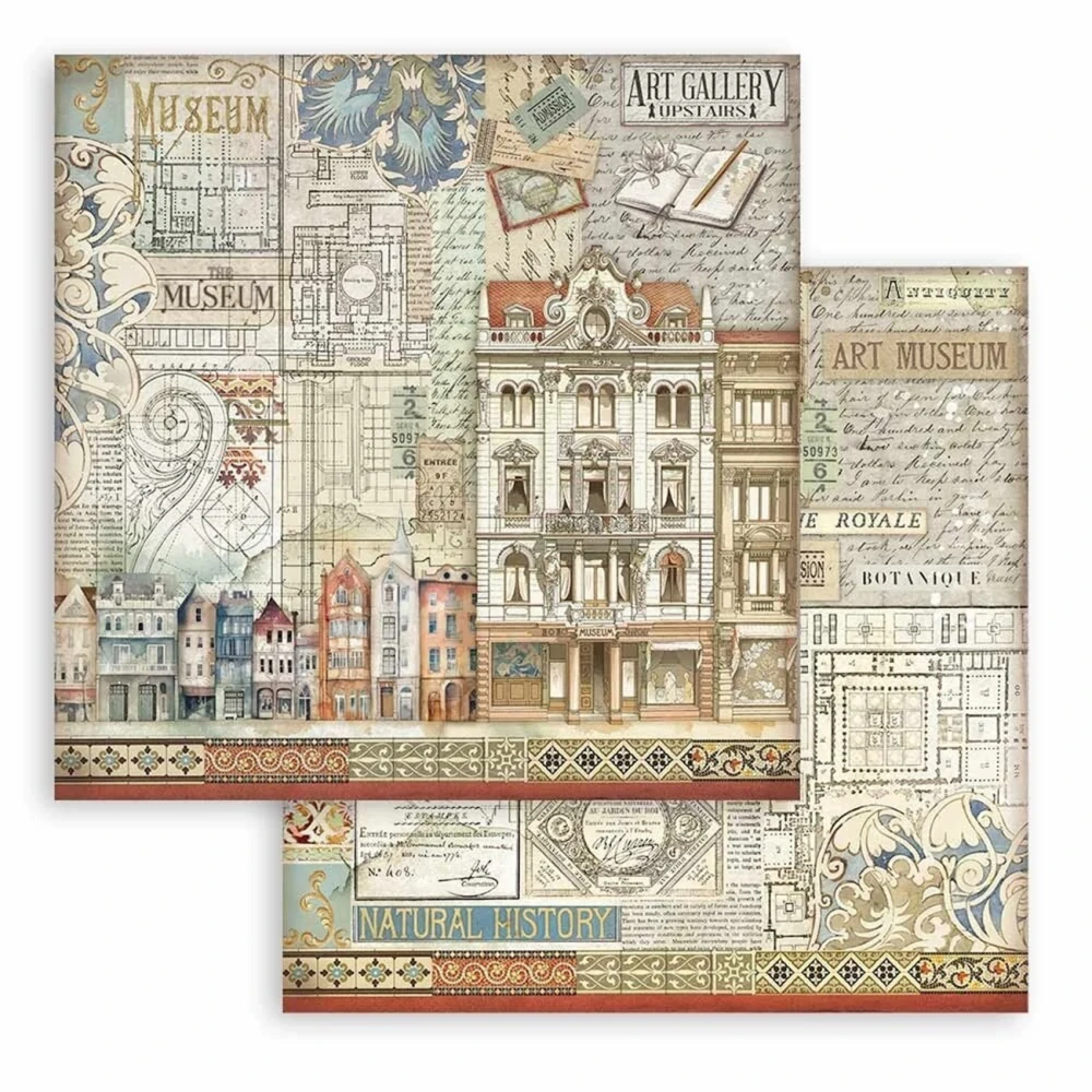 Stamperia Scrapbook papier – Art of Travelling 8x8