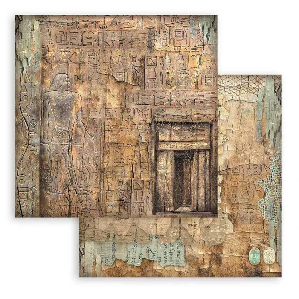 Stamperia Scrapbook papier – Land of Pharaohs Backgrounds 8x8
