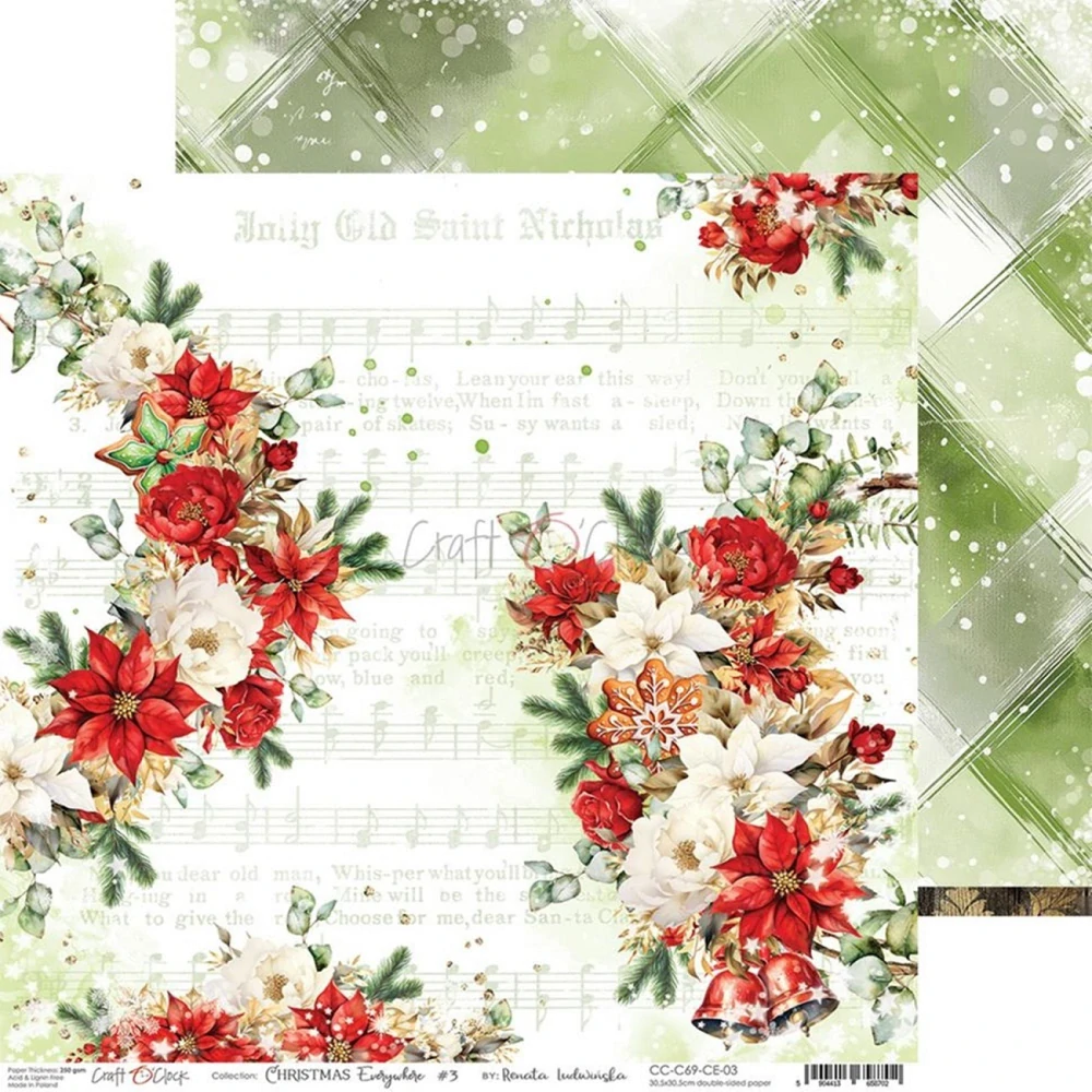 Craft O´ Clock Scrapbook papier - Christmas Everywhere 8x8