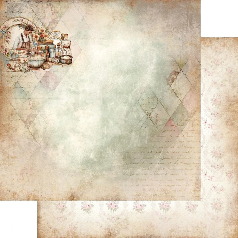 Alchemy of Art Scrapbook papier Recipe for happiness 12x12
