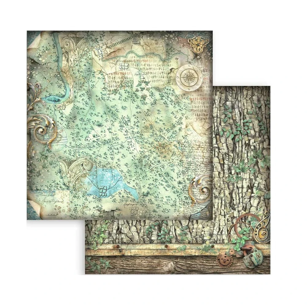 Stamperia Scrapbook papier – Magic Forest Backgrounds 8x8