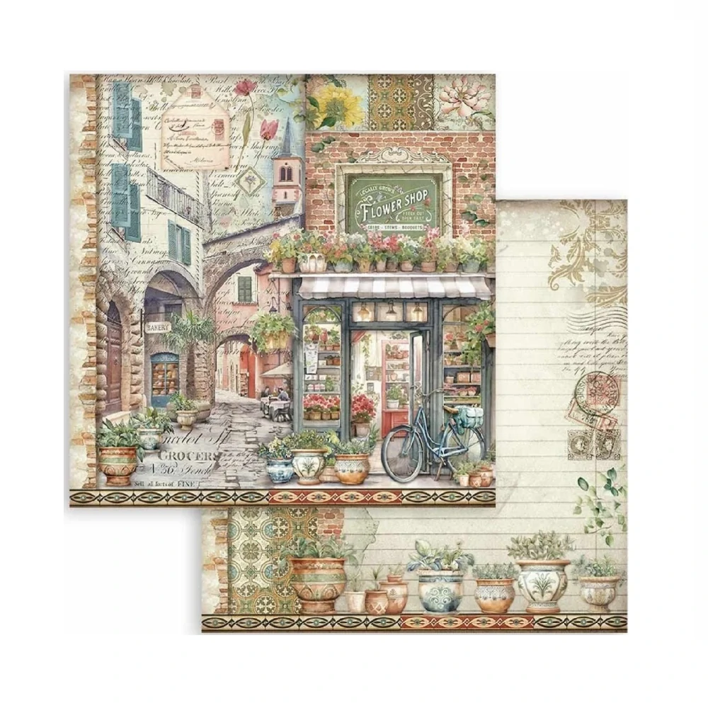 Stamperia Scrapbook papier – Art of Travelling 8x8