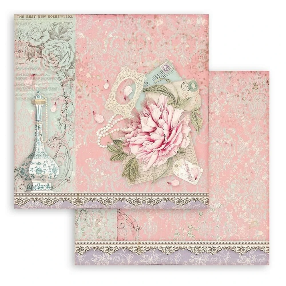 Stamperia Scrapbook papier – Rose Parfum 8x8