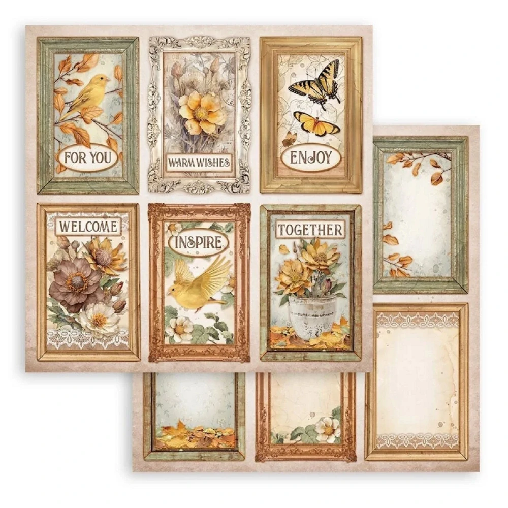 Stamperia Scrapbook papier – Golden Harmony 8x8