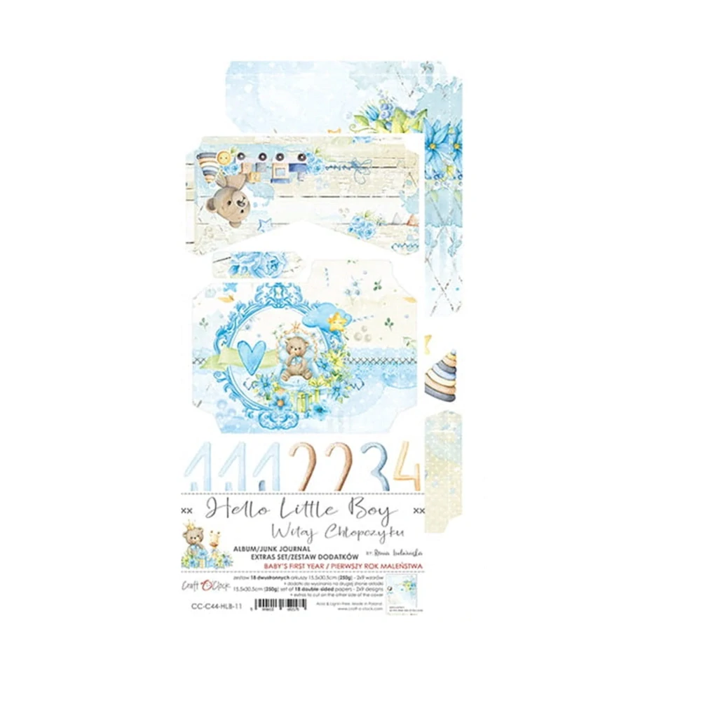 Craft O´ Clock Scrapbook papier - Hello Little Boy 6x12