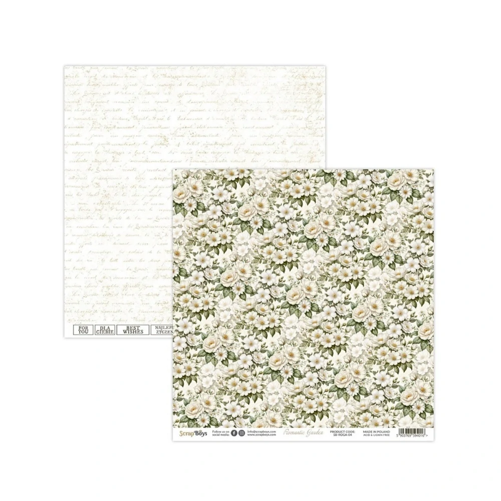 Scrapboys Scrapbook papier Romantic Garden 12x12