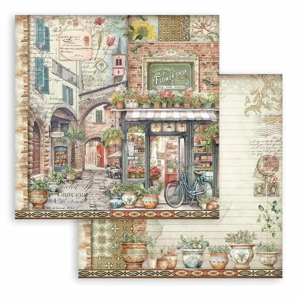 Stamperia Scrapbook papier – Art of Travelling 8x8