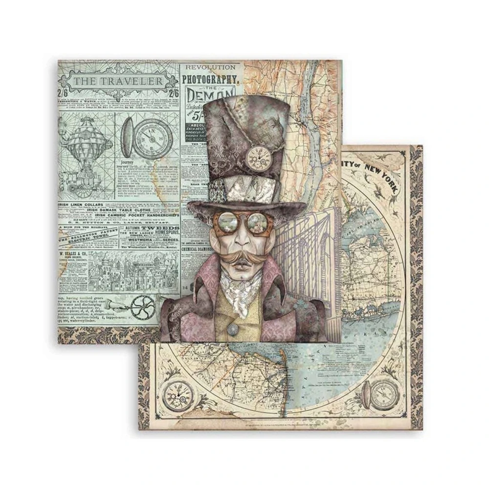 Stamperia Scrapbook papier – Sir Vagabond 8x8